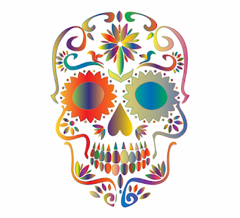 Prismatic Sugar Silhouette No Medium Image Png - Sugar Skull ...