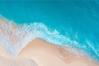 Pristine Tropical Beach Shoreline Aerial View