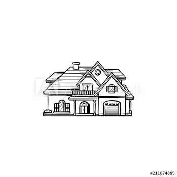 Private house hand drawn outline doodle icon