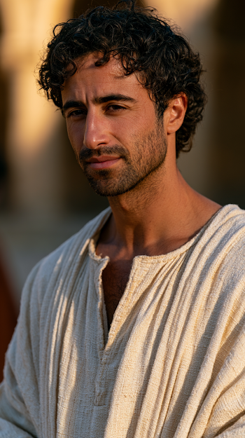 Prodigal Son in Courtyard - Cinematic Biblical Scene