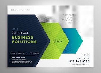 Professional brochure template in geometric style Free Vector