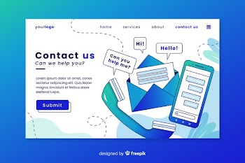 Professional contact us landing page Free Vector