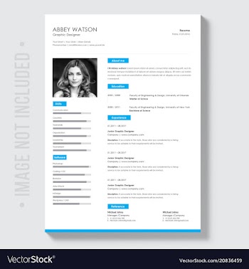 Professional curriculum vitae template vector image
