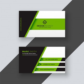 Professional green business card template Free Vector