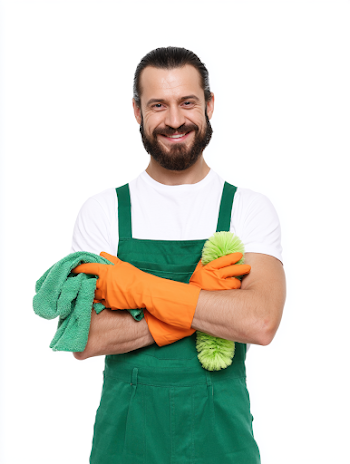 Professional Male Cleaner in Studio Portrait