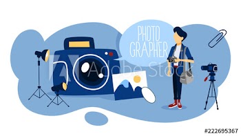 Professional photographer with camera