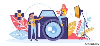 Professional photographer with camera