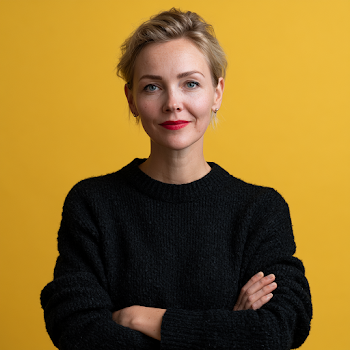 Professional Scandinavian Woman in Modern Studio Environment