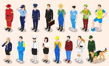 Professions isometric people set Free Vector