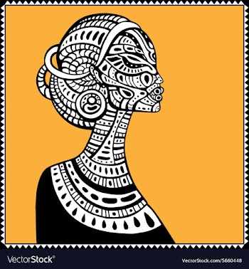  					Profile of beautiful African woman vector image														