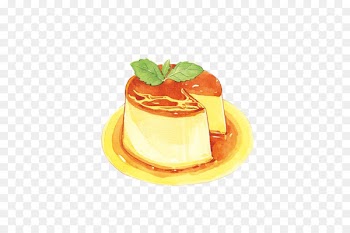 Profiterole Cream Watercolor painting Pudding - cake 