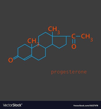 Progesterone molecule structure biochemistry and vector image