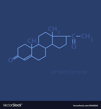Progesterone molecule structure biochemistry and vector image