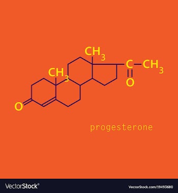 Progesterone molecule structure biochemistry and vector image