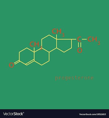 Progesterone molecule structure biochemistry and vector image