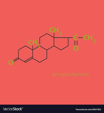 Progesterone molecule structure biochemistry and vector image