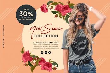 Promotion fashion banner Free Vector