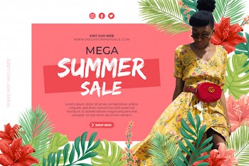 Promotion fashion banner Free Vector
