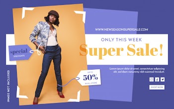 Promotion fashion banner Free Vector