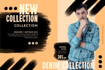 Promotion fashion banner Free Vector