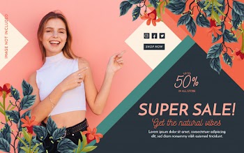 Promotion fashion banner Free Vector