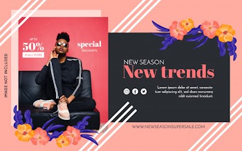 Promotion fashion banner Free Vector