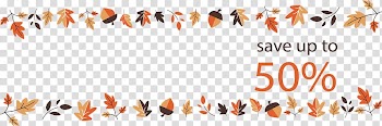 Promotion Web banner, Maple Leaf discount banner transparent background PNG clipart