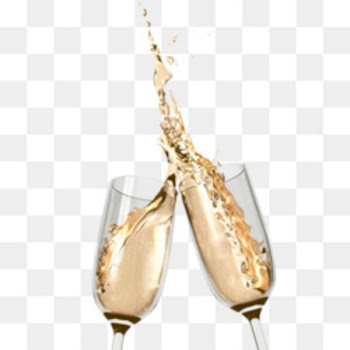 Prosecco Champagne Sparkling wine Toast - Cartoon wine and glass 