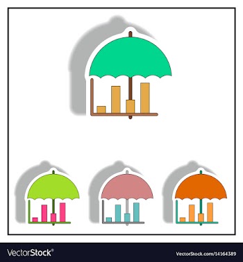 Protect the stock market bar graph business vector image