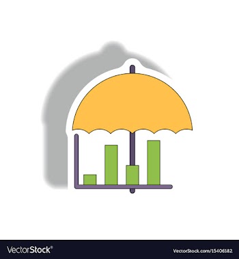 Protect the stock market bar graph business vector image