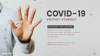 Protect yourself from COVID-19 by keeping a physical distance social t.. | Free  psd mockup - 2318605