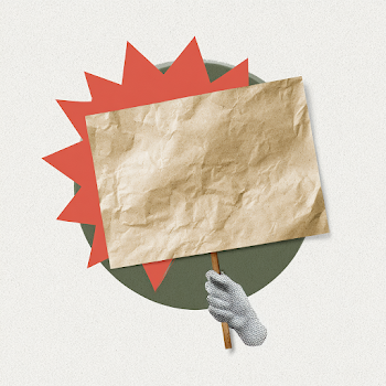 Protest Sign in Contemporary Collage Art