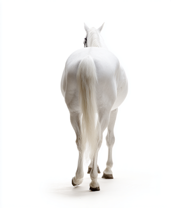 Proud White Horse Walking