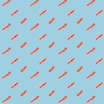 Psd bacon pattern blue background