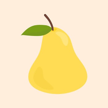 Psd colorful pear food sticker clipart