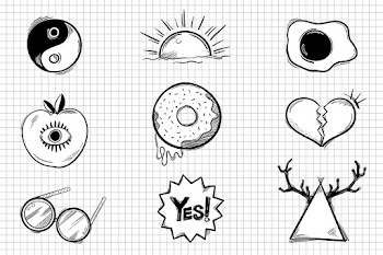 Psd cool sticker doodle set