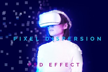 PSD effect pixel dispersion photoshop add-on | Free stock illustration | High Resolution graphic
