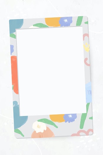 Psd flower decorated instant camera frame design space