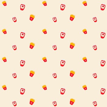 Psd French fries ketchup seamless pattern background