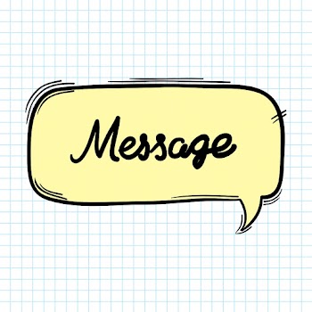 Psd massage text bubble pastel doodle cartoon clipart
