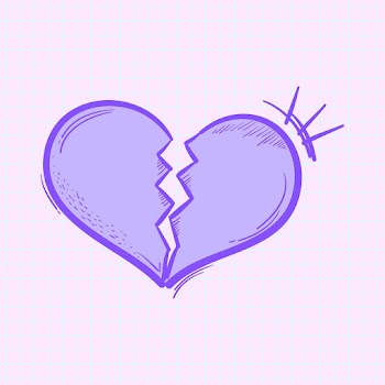 Psd pastel broken heart doodle social media story sticker