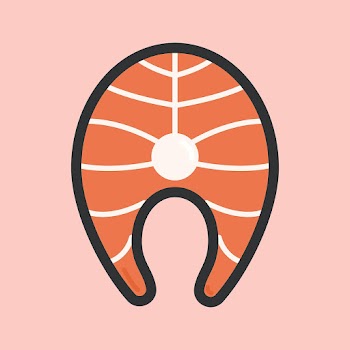 Psd pastel salmon food sticker clipart