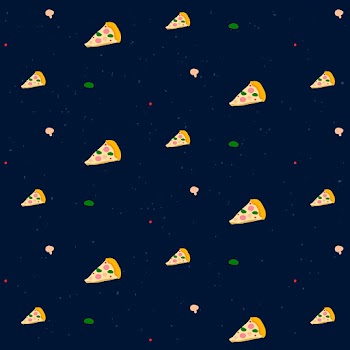 Psd pizza food pattern black background
