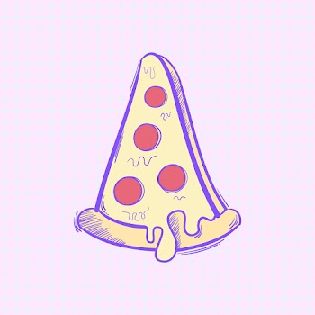 Psd pizza slice doodle cartoon teen sticker