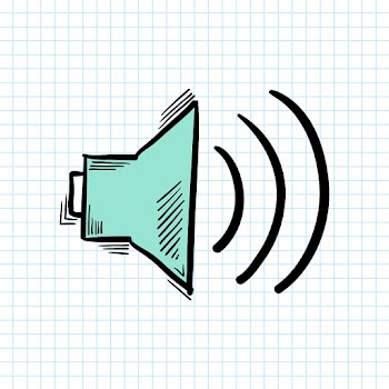 Psd speaker funky hand drawn doodle cartoon sticker