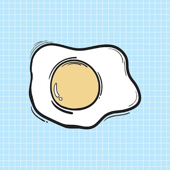 Psd sunny upside down egg doodle sticker