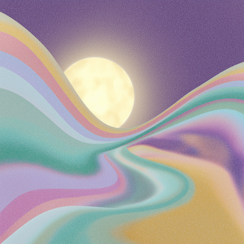 Psychedelic 70s Moonrise Background