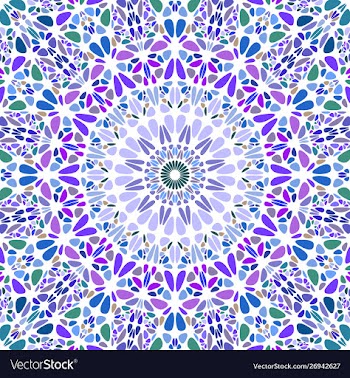 Psychedelic abstract dynamic radial floral vector image