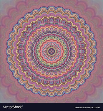 Psychedelic bohemian mandala ornament background vector image