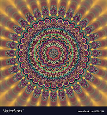 Psychedelic bohemian mandala ornament background vector image